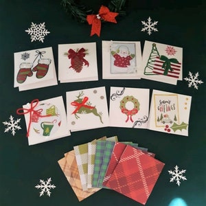 Christmas Mini Handmade Journaling Gift Tag Card Set, Mini Christmas Scrapbooking Journal Cards, Cute Christmas Handmade Gift Cards