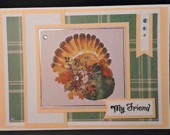 Thanksgiving Hello Friend Fall Greeting Card, Thanksgiving Handmade Greeting Card, Fall Thanksgiving Blank Cards, Fall Thanksgiving Cards