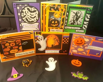 Halloween Greeting Cards Handmade,Halloween Birthday Cards,Halloween Welcome Cards,Fun Halloween Blank Card,Homemade Halloween Greeting Card