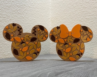 Mickey and Minnie Ear Fall Foliage Decorations 3dPrinted