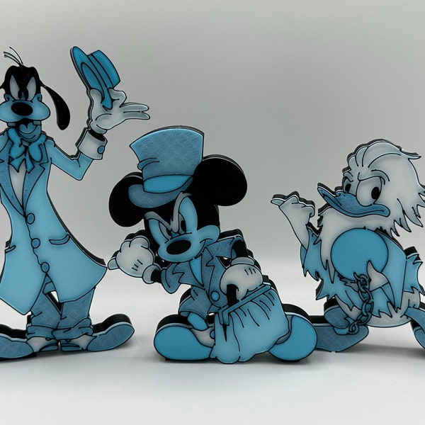 Mickey, Donald, Goofy Hitchhiking Ghost Haunted Mansion Decorations 3d Printed