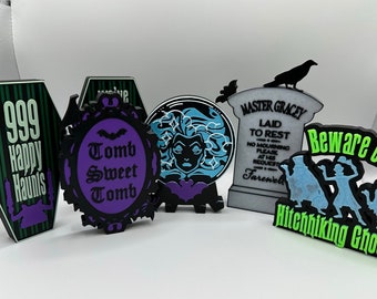 Disney's Haunted Mansion Themed Tiered Tray Decorations 3d Printed