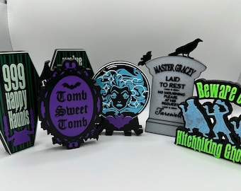 Disney's Haunted Mansion Themed Tiered Tray Decorations 3d Printed