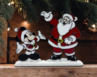 Mickey with Disney Classic Santa Claus standing decoration 3d Printed