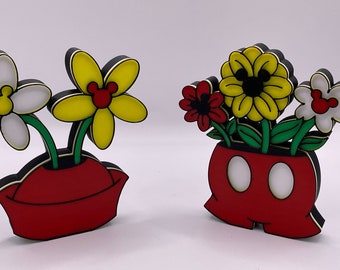 Mickey or Minnie Flower Pot Decorations 3d Printed