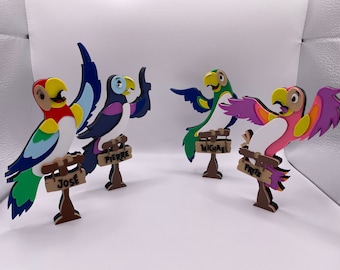 Enchanted Tiki Room Bird Decorations, Jose, Michael, Pierre, and Fritz 3d Printed