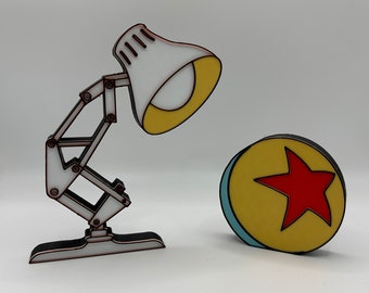 Pixar Luxo the Lamp and Pixar Ball Decoration Set of 2 3d Printed