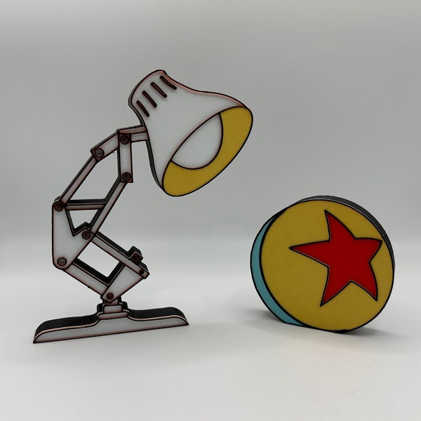 Pixar Luxo the Lamp and Pixar Ball Decoration Set of 2 3d Printed