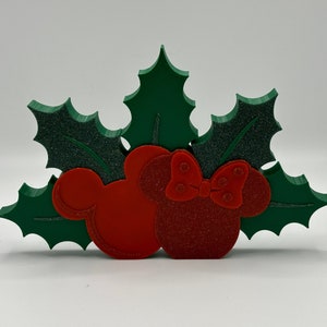 Mickey and Minnie Holiday Holly Decoration: 3D Printed Fan Art