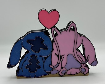 Stitch and Angel True Love Decoration 3d Printed