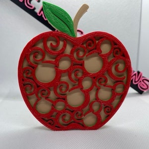 Hidden Mickey Apple Decoration 3d Printed