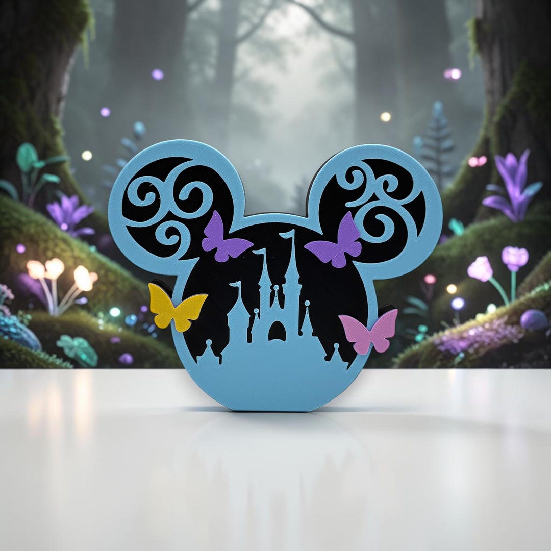 Disney Springtime Theme Castle Mickey Ear Decoration 3d Printed - Etsy