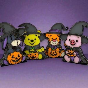 Winnie the Pooh and Friends Halloween Witch Decorations 3d Printed