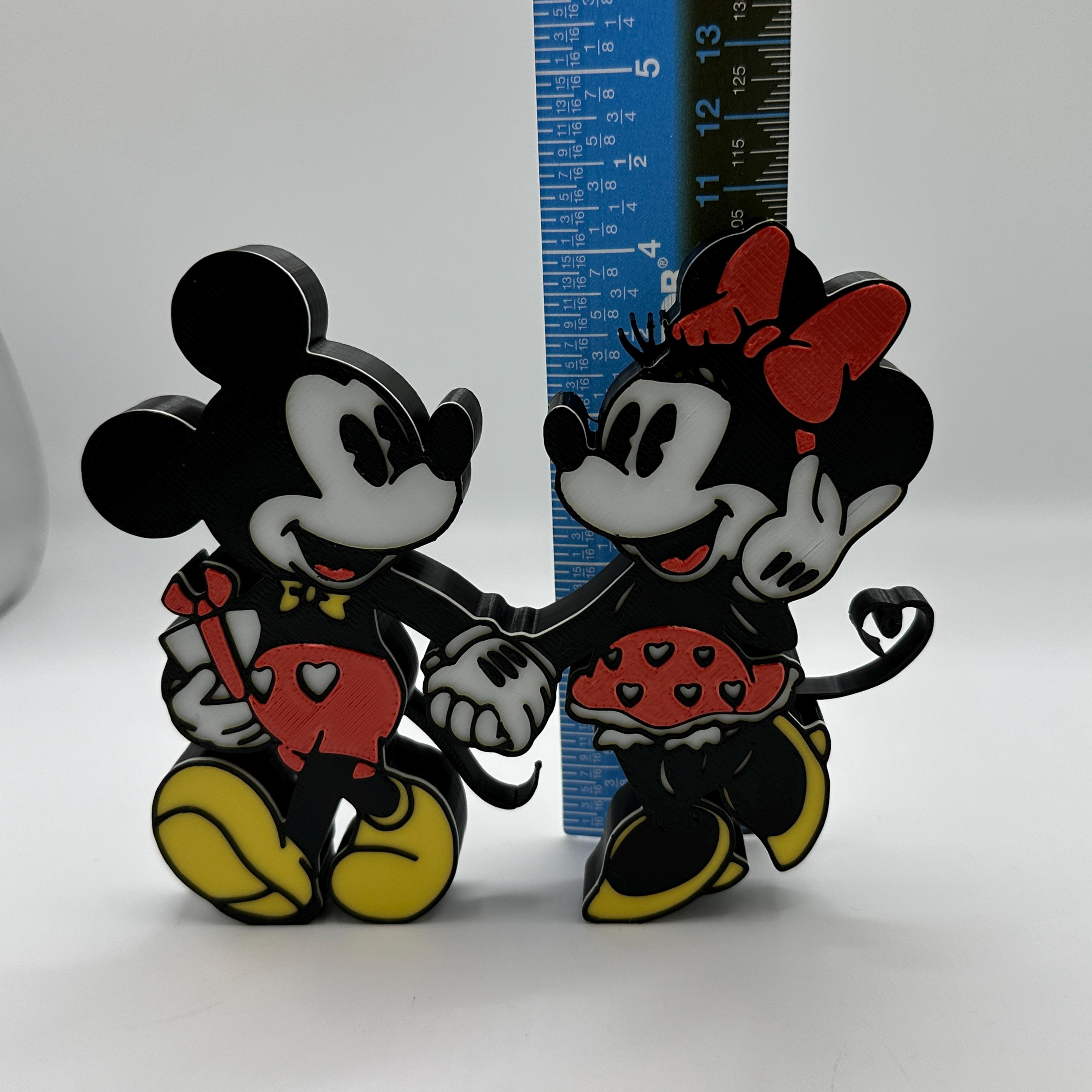 Mickey and Minnie Retro Romantic Walk Standing Decoration 3d