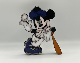 Mickey Mouse Baseball Player Standing Decoration 3d Printed