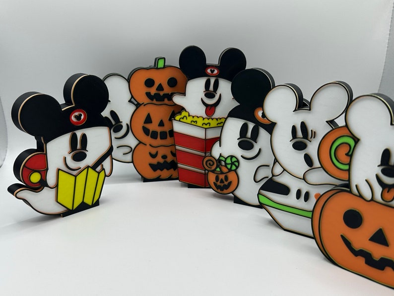 Mickey Park Hopping Ghost's Tiered Tray Decorations 3d Printed All 6