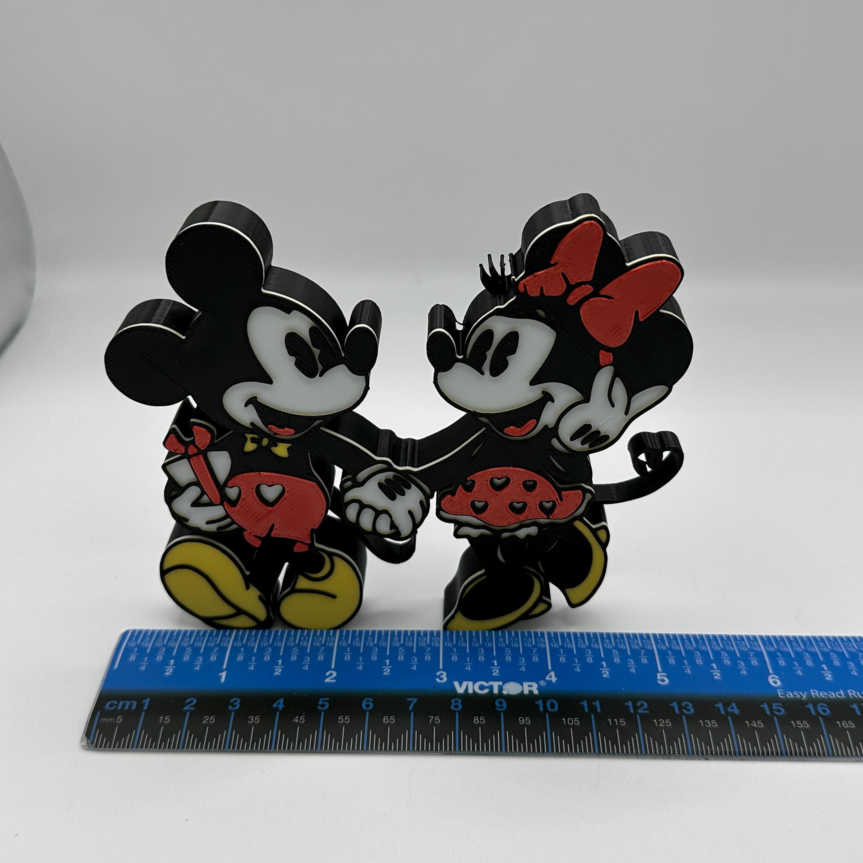 Mickey and Minnie Retro Romantic Walk Standing Decoration 3d