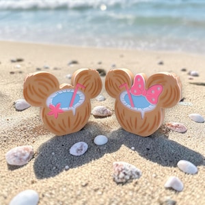Mickey or Minnie Coconut Cocktail Drink Decorations 3d Printed