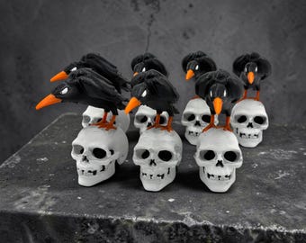 Maleficent's Crow Diablo on a Skull Decoration 3d Printed