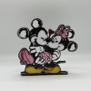 Mickey and Minnie Mouse Love Sketch: 3D Printed Fan Art Decoration