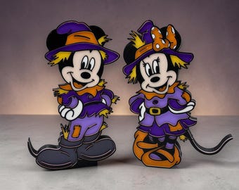 Mickey and Minnie Scarecrow Decorations 3d Printed