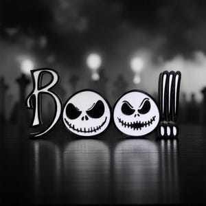 Jack Skellington Boo!!! Sign Standing 3d Printed