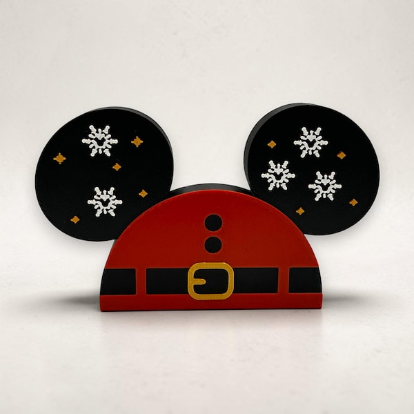 Mickey Mouse Ear Santa Hat Christmas Decoration 3d Printed