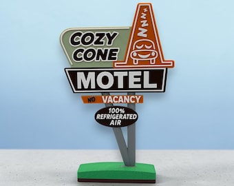 Cozy Cone Motel Road Sign Decoration 3d Printed