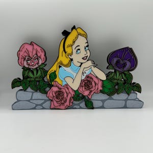 Alice in Wonderland with Singing Flowers Decoration 3d Printed