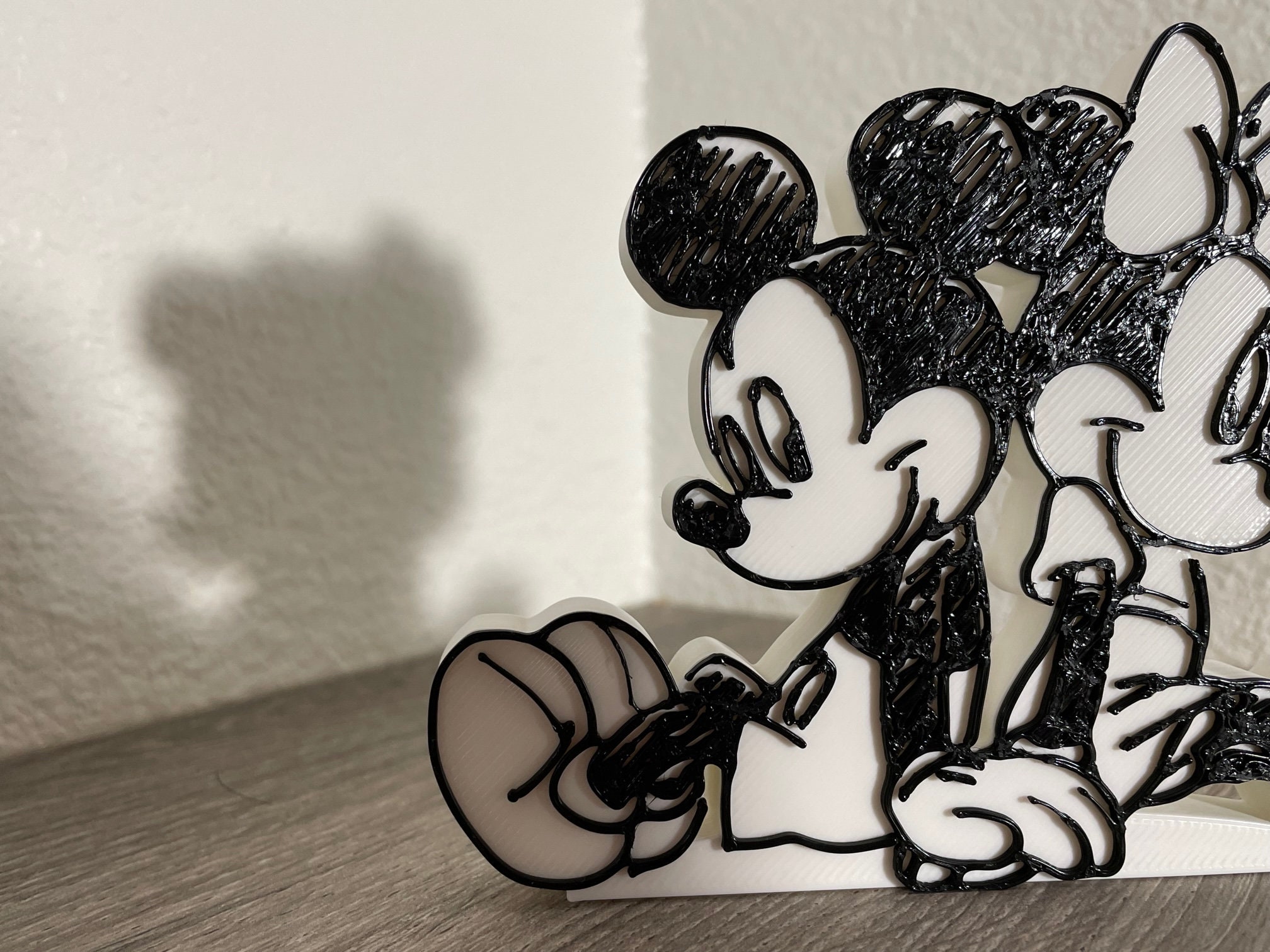 Mickey and Minnie Sitting Sketch Standing Decoration 3d Printed - Etsy | Leinwandbilder