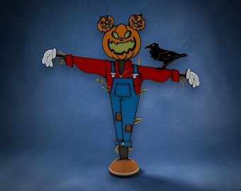 Spooky Mickey Pumpkin Scarecrow Halloween Decoration 3d Printed