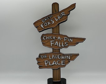 Splash Mountain Directional Sign Standing Decoration 3d Printed
