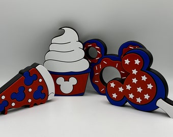 Disney Themed July 4th Snack Treats Tiered Tray Decorations 3d Printed