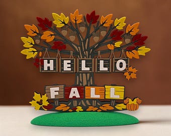 Hidden Mickey Hello Fall Tree Decoration 3d Printed