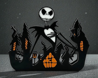 Jack Skellington Halloweentown Skyline Standing Decoration 3d Printed