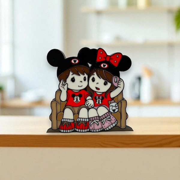 Disney Couple 3D Printed Decoration, Park Selfie Fan Art