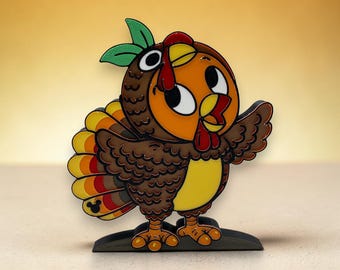 Orange Bird as a Thanksgiving Turkey Decoration 3d Printed