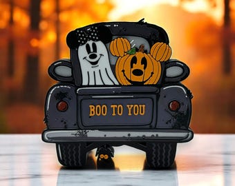 Mickey Mouse Boo to You Halloween Truck – 3D-Printed Freestanding Spooky Disney Decor