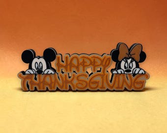 Mickey and Minnie Happy Thanksgiving Decoration 3d Printed