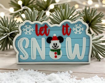 Mickey Mouse Let it Snow Christmas Decoration 3d Printed