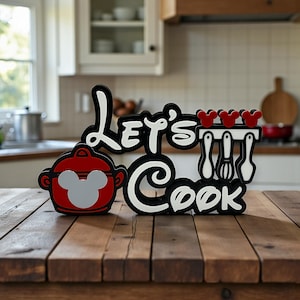 Disney Themed Let's Cook Decoration 3d Printed