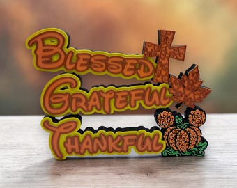 Disney themed Thankful, Blessed or Grateful Decorations 3d Printed