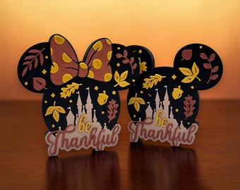 Mickey or Minnie Ear Be Thankful Decorations 3d printed