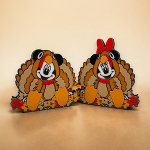 Thanksgiving Mickey or Minnie Mouse Turkey Decorations 3d Printed