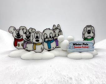 Mickey and Friends Snowman Festival Decorative Scene 3d Printed