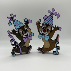 Chip n Dale Birthday Celebration Standing Decorations 3d Printed