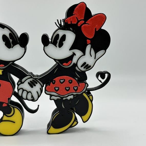 Mickey and Minnie Retro Romantic Walk Standing Decoration 3d