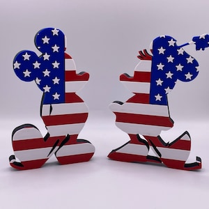 Standing Mickey or Minnie Patriotic Flag Figures 3d Printed