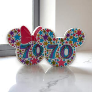 Disneyland 70th Anniversary Mickey & Minnie Ear Decorations – 3D-Printed Freestanding