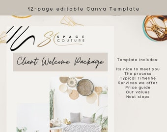 Client Welcome Packet, Canva template, Client intro template, Welcome guide template, Interior Designer Welcome Pack, Client Guide Interior